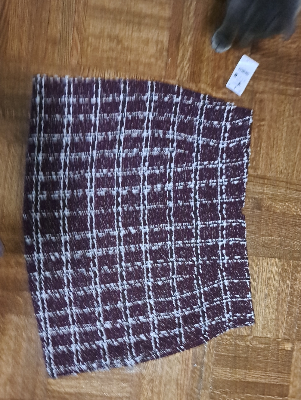 Classic Plaid Mini Skirt in Burgundy and Cream